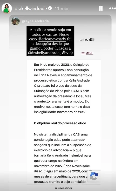 Guerra na OAB-ES: Erica Neves e Kelly Andrade rompem e reeditam crise histórica na advocacia