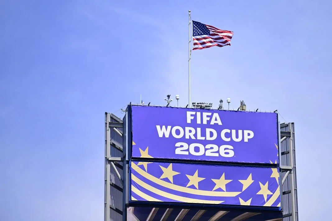 Letreiro de um dos estádios da Copa do Mundo