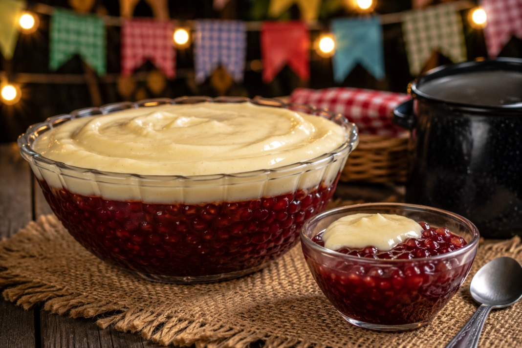 sagu com creme, doce tradicional nas festas juninas do Sul