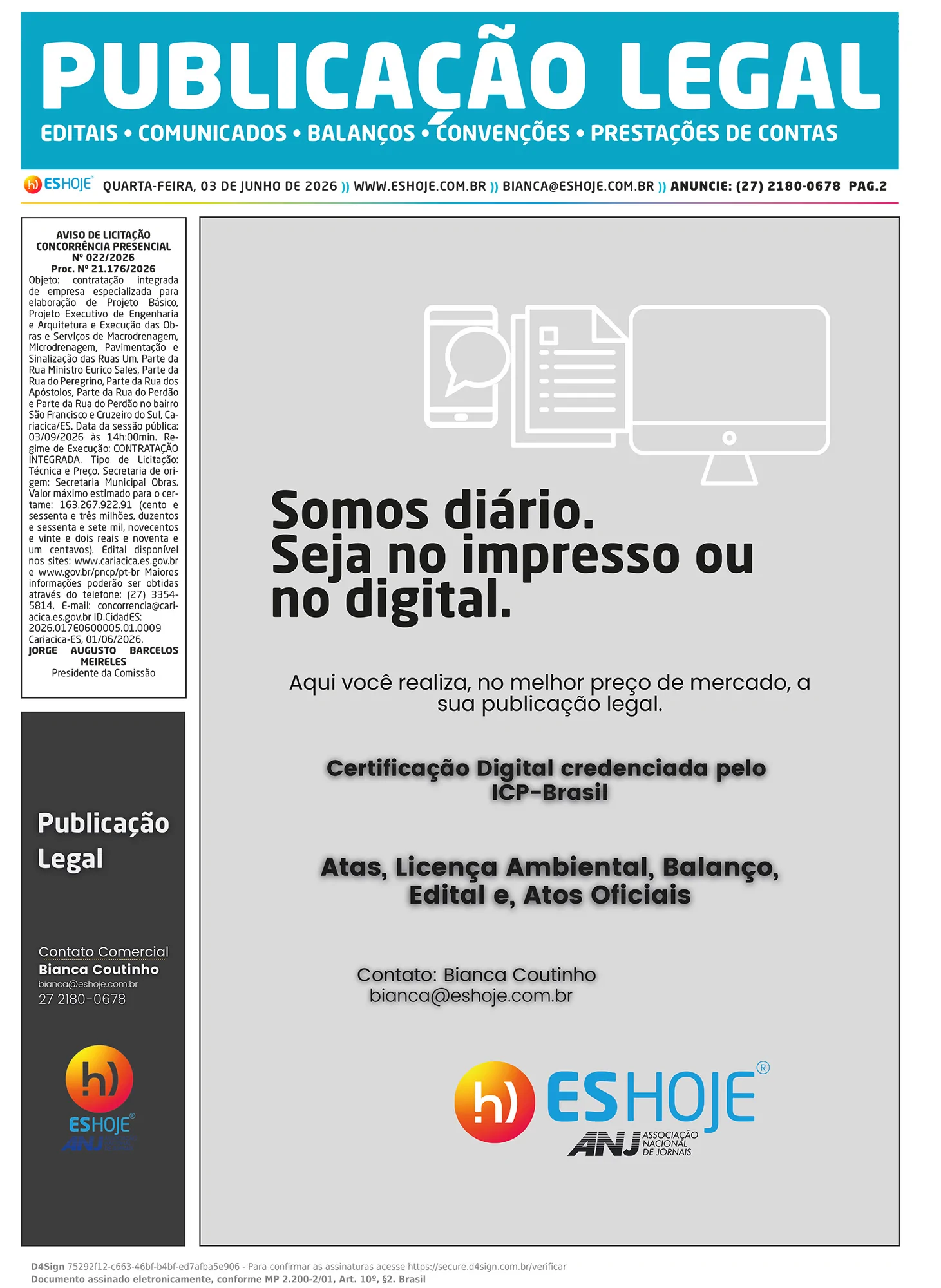 Publicação Legal 03/06/2026