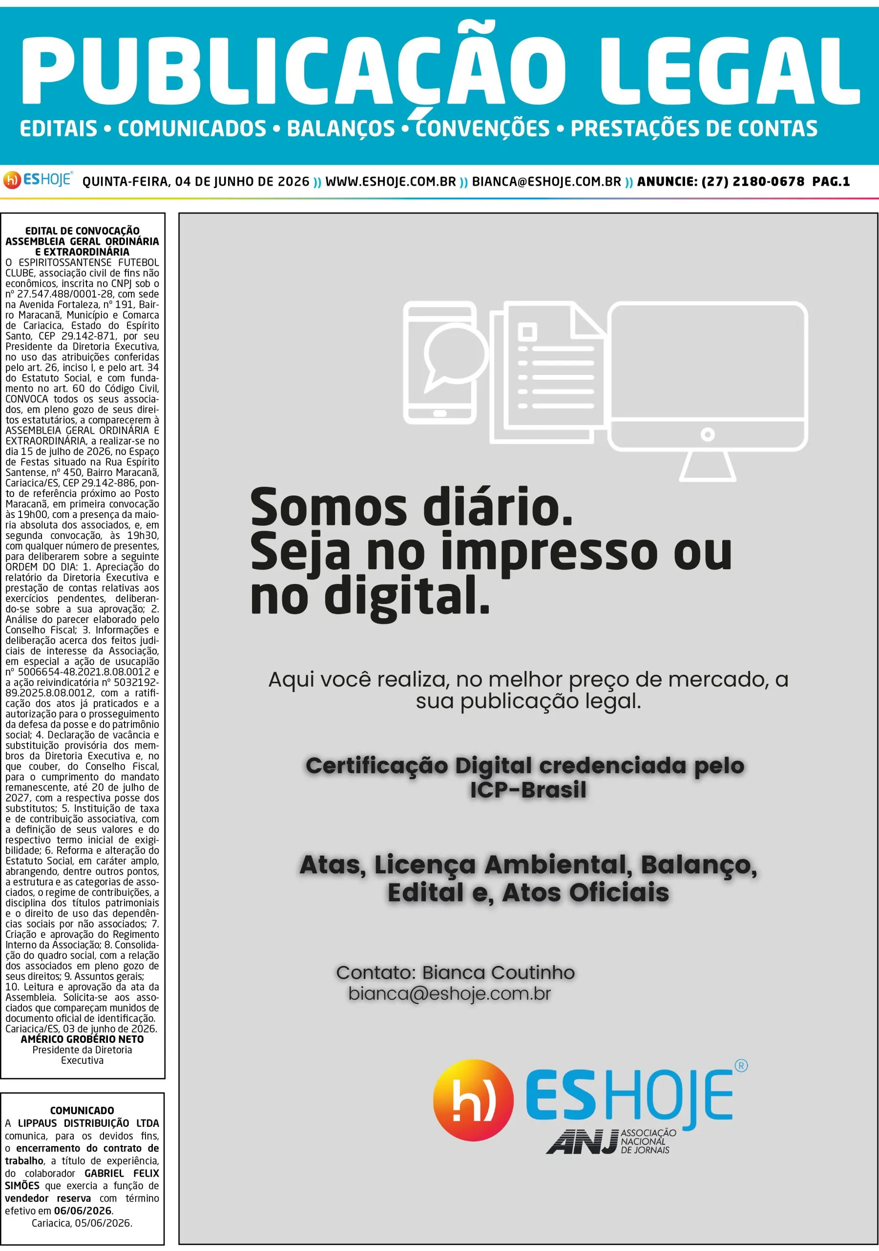 Publicação Legal 04/06/2026