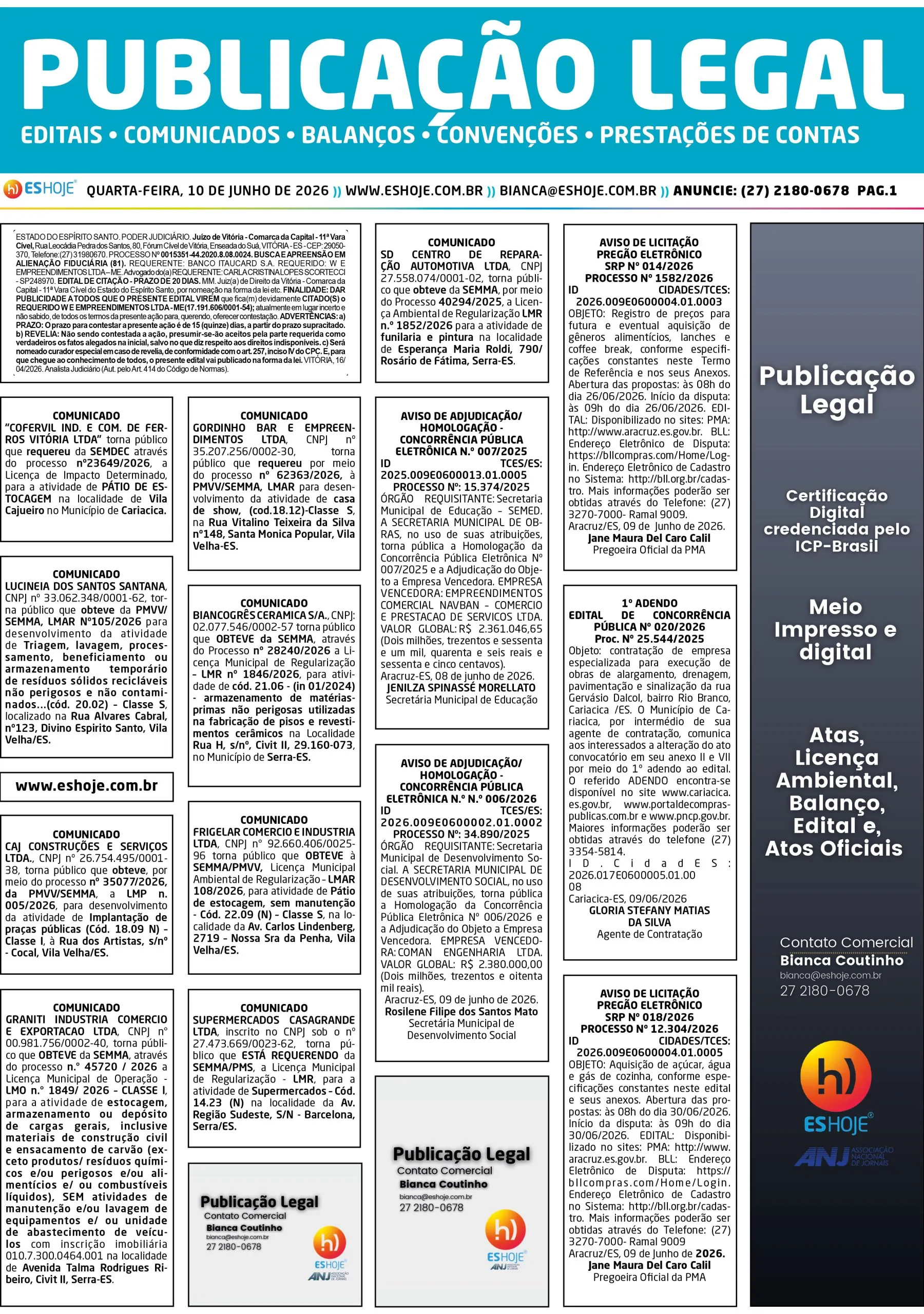 Publicação Legal 10/06/2026