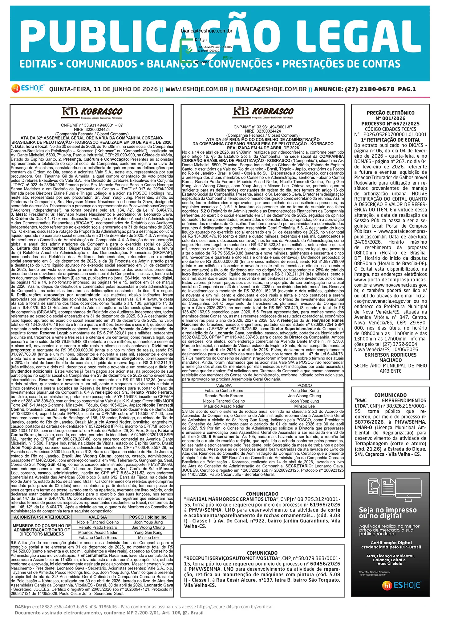 Publicação Legal 11/06/2026