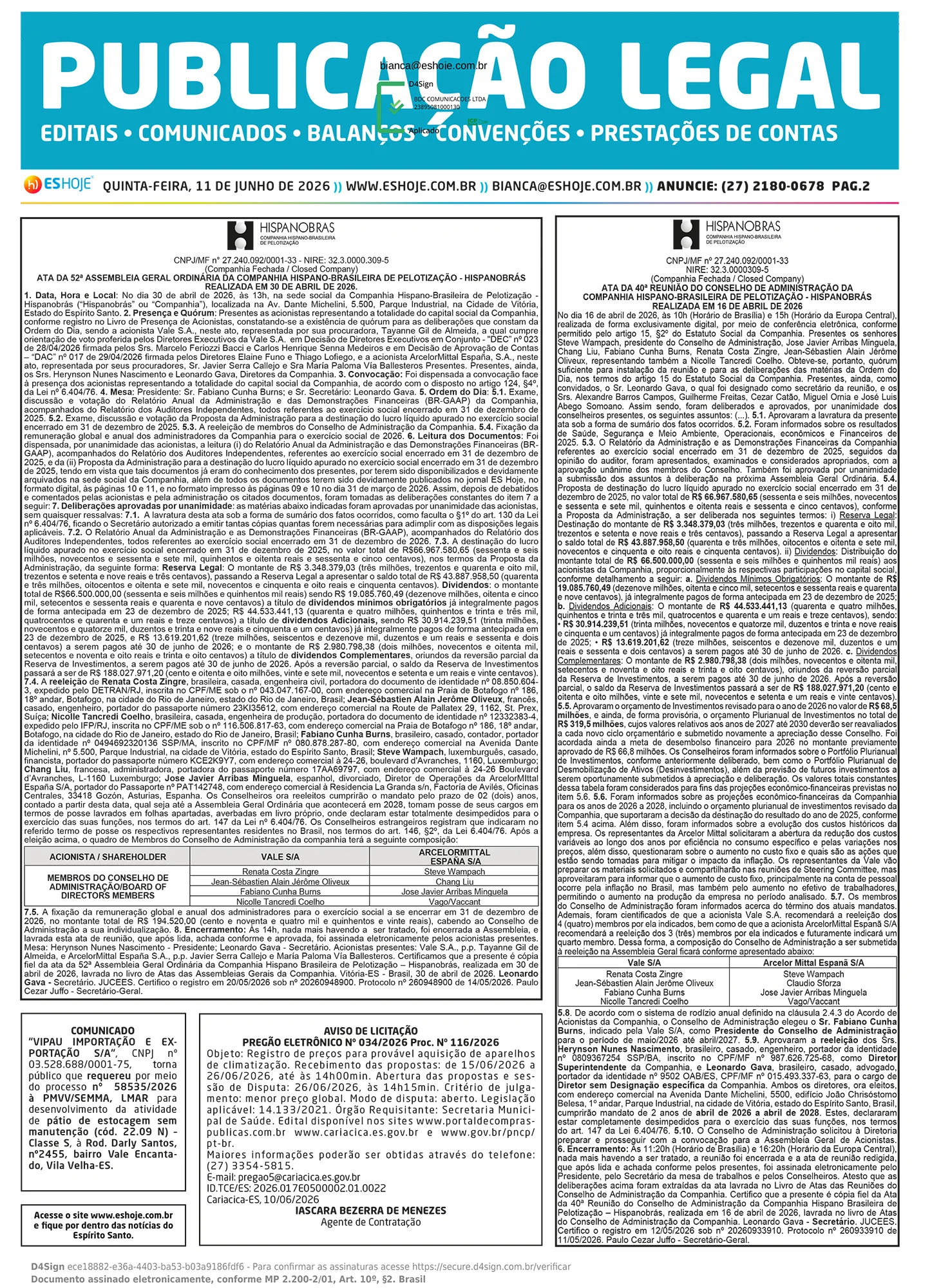 Publicação Legal 11/06/2026