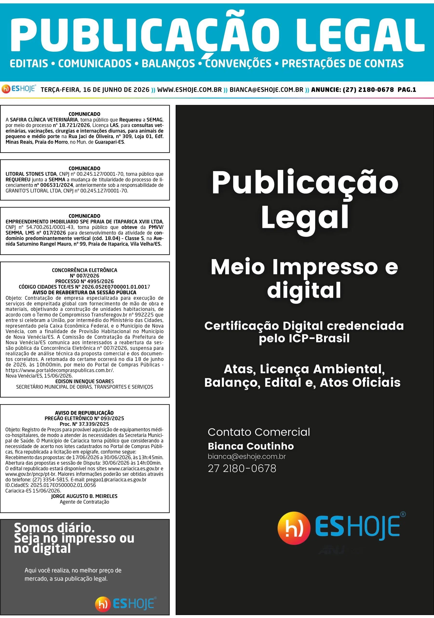 Publicação Legal 16/06/2026