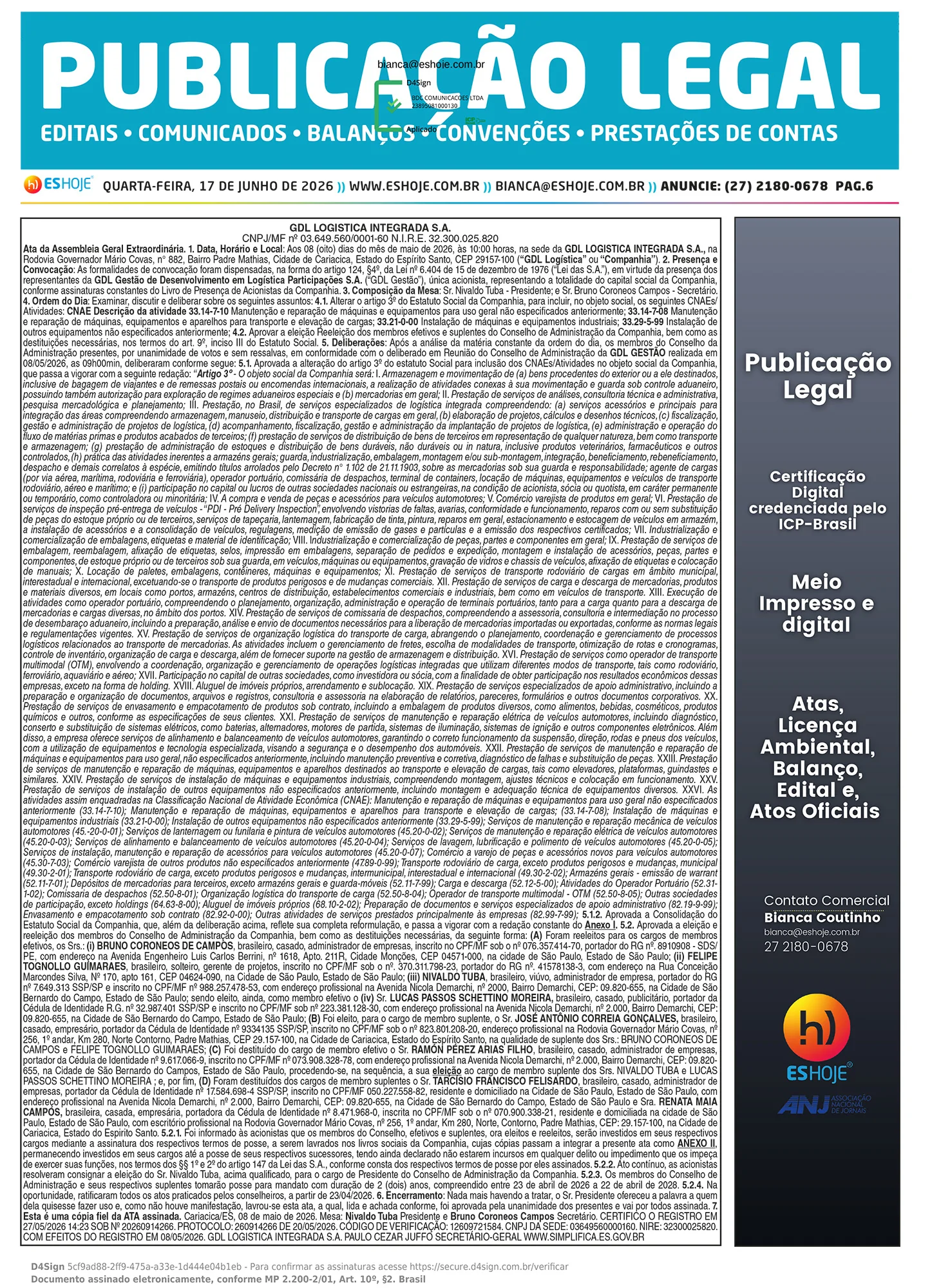 Publicação Legal 17/06/2026