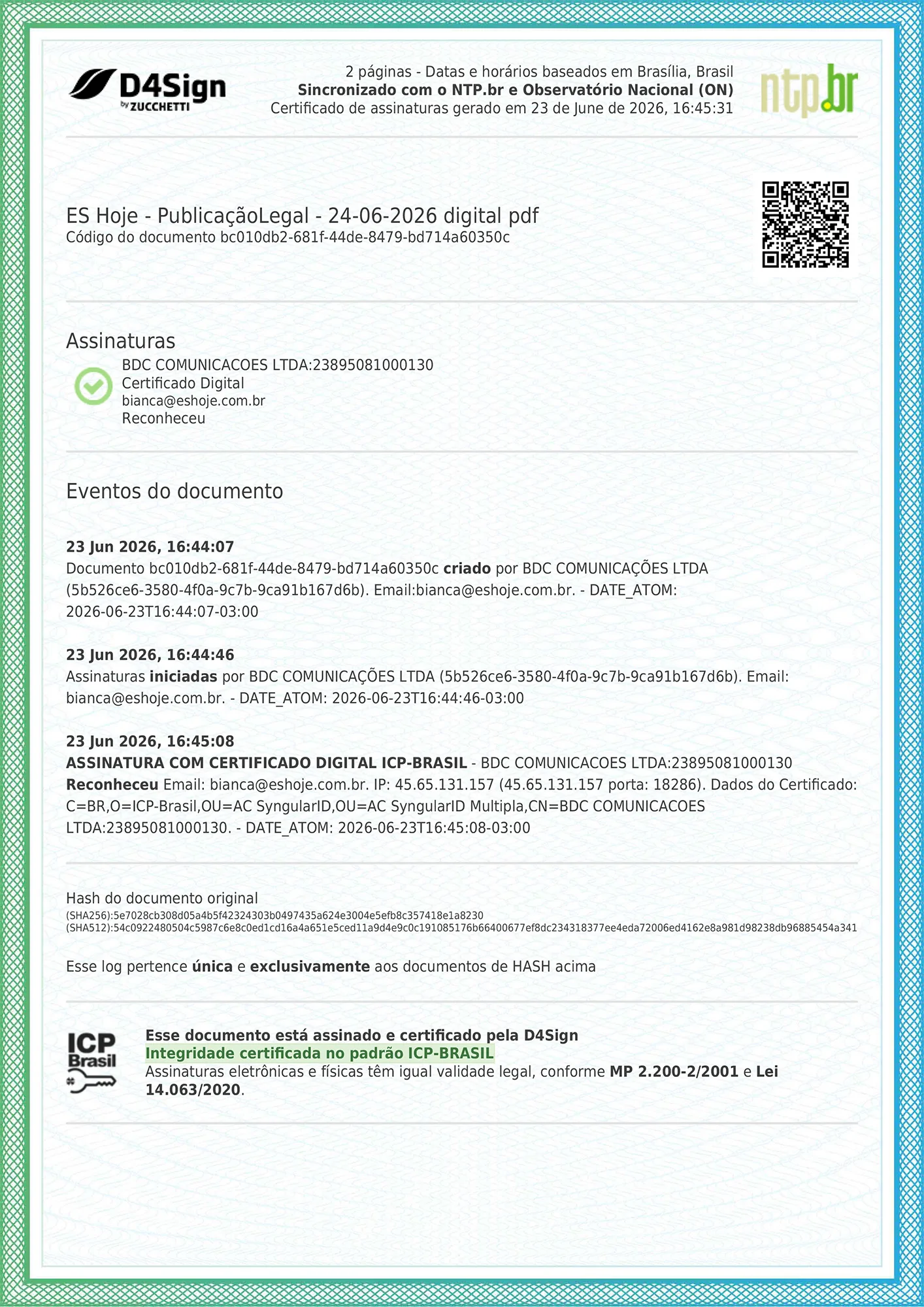 Publicação Legal 24/06/2026