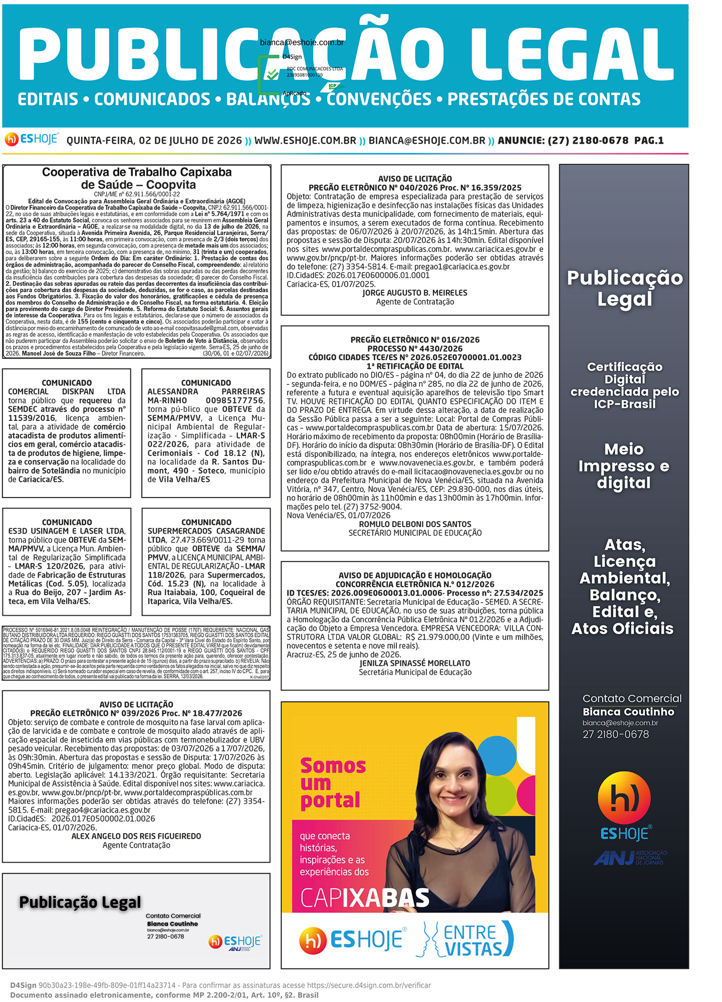 Publicação Legal 02/07/2026