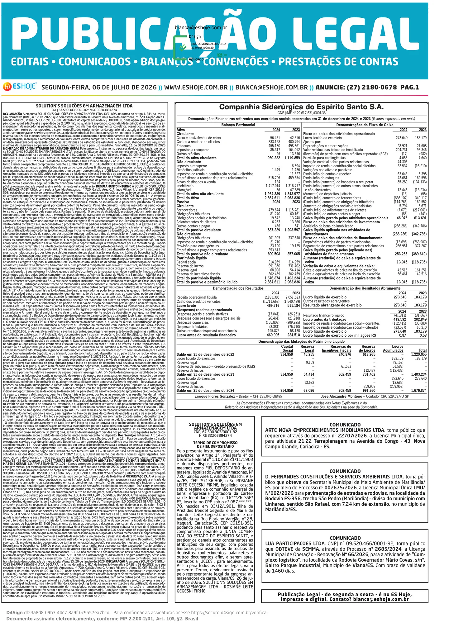 Publicação Legal 06/07/2026