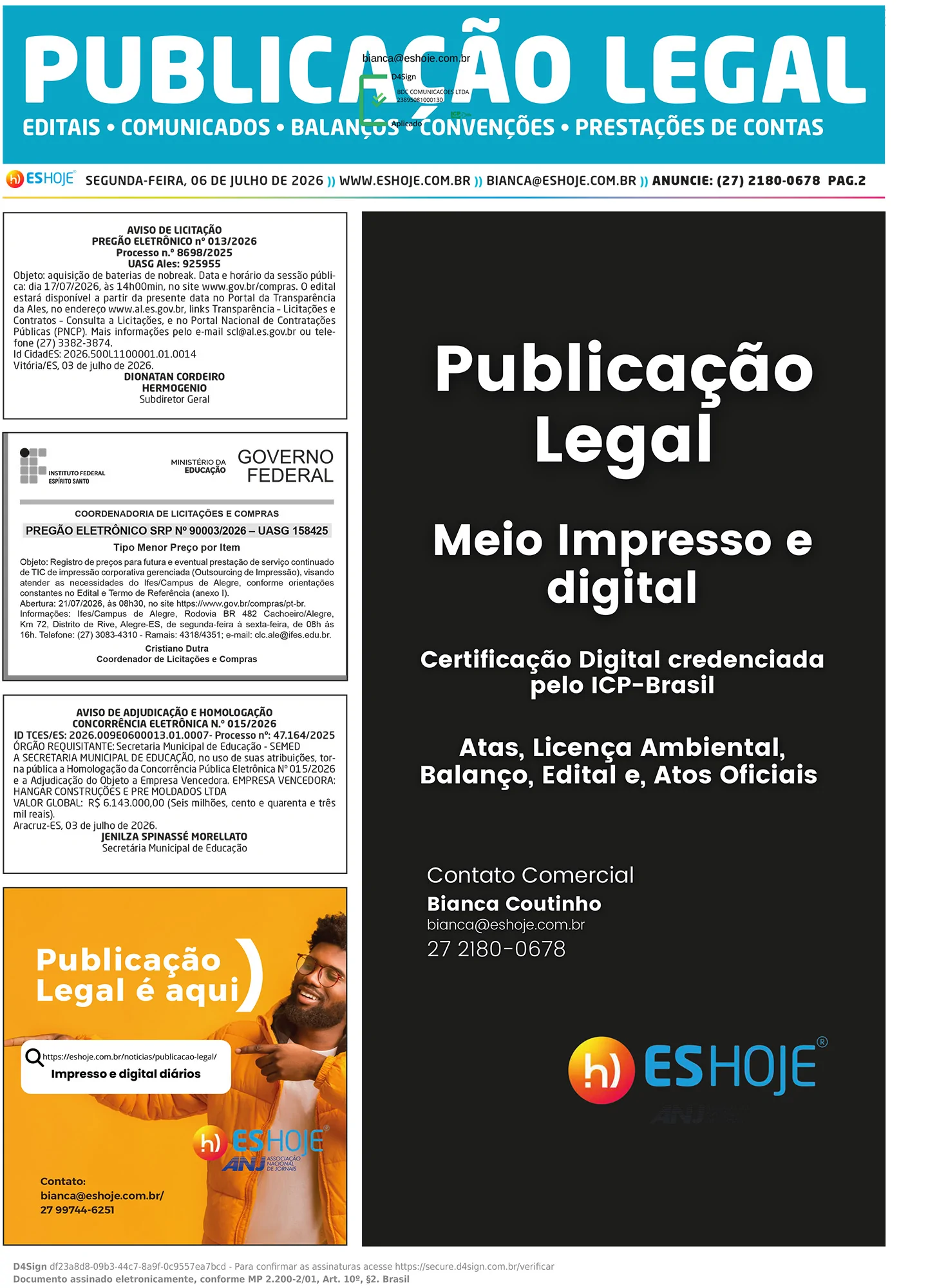 Publicação Legal 06/07/2026