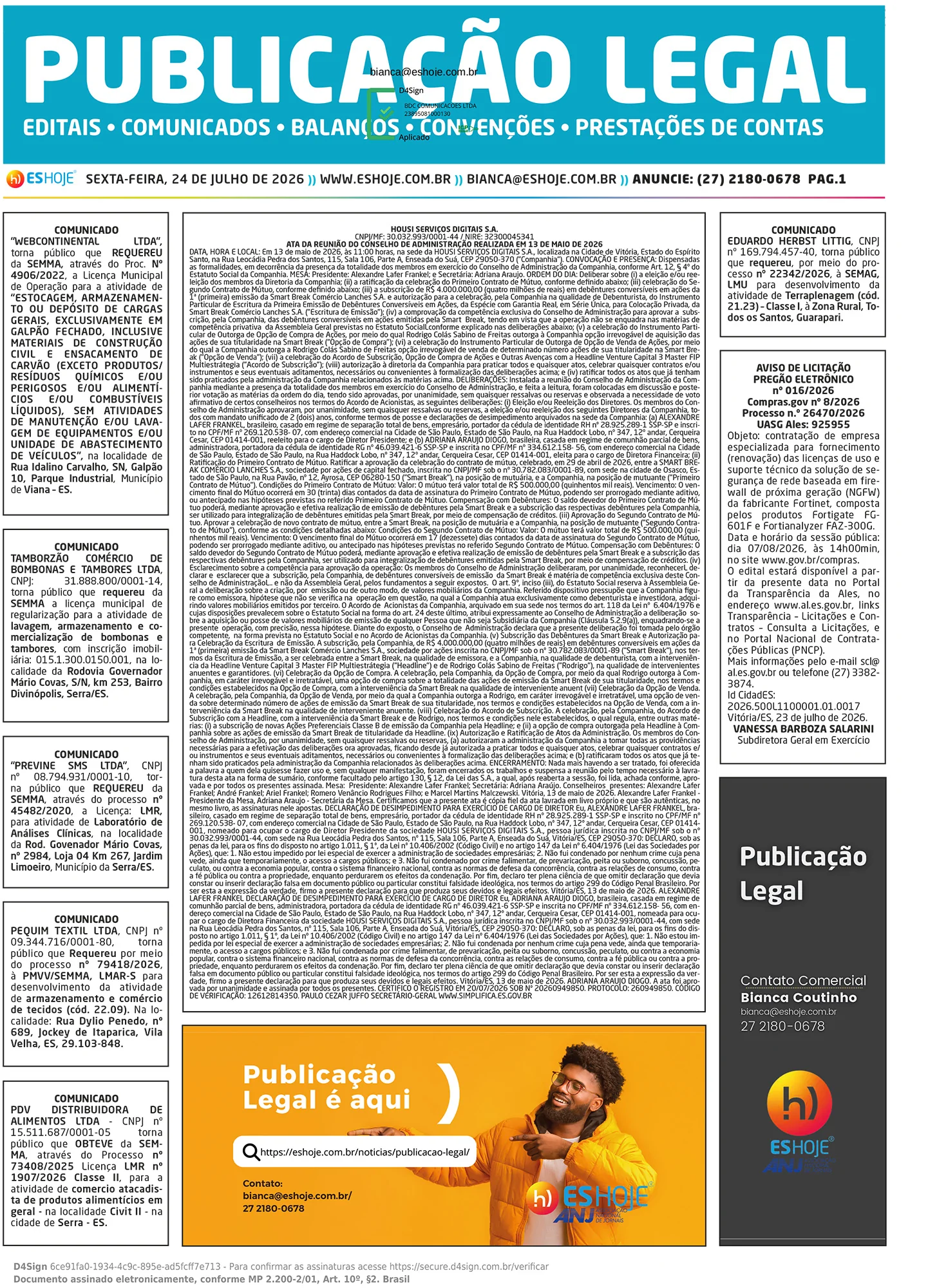 Publicação Legal 24/07/2026