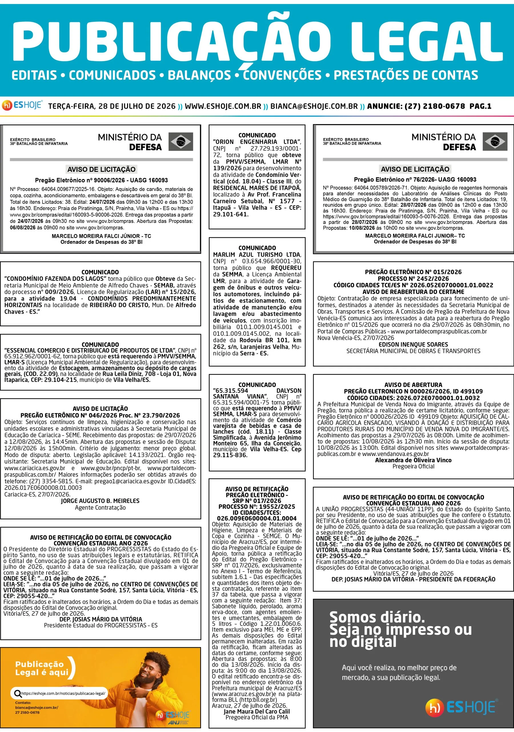 Publicação Legal 28/07/2026