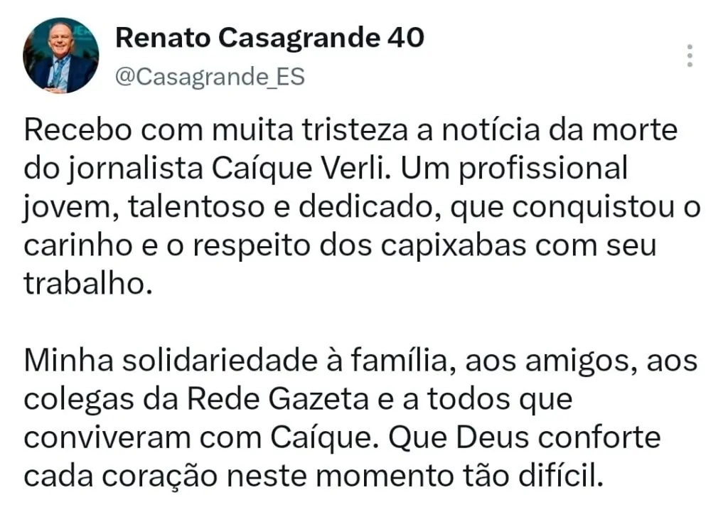 Morre o jornalista Caíque Verli, aos 33 anos