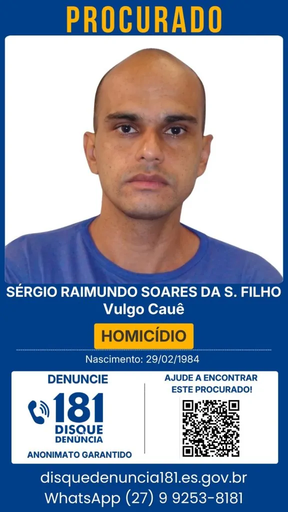 Grande Vitória tem 34 foragidos; veja como denunciar Grande Vitória tem 34 foragidos; veja como denunciar