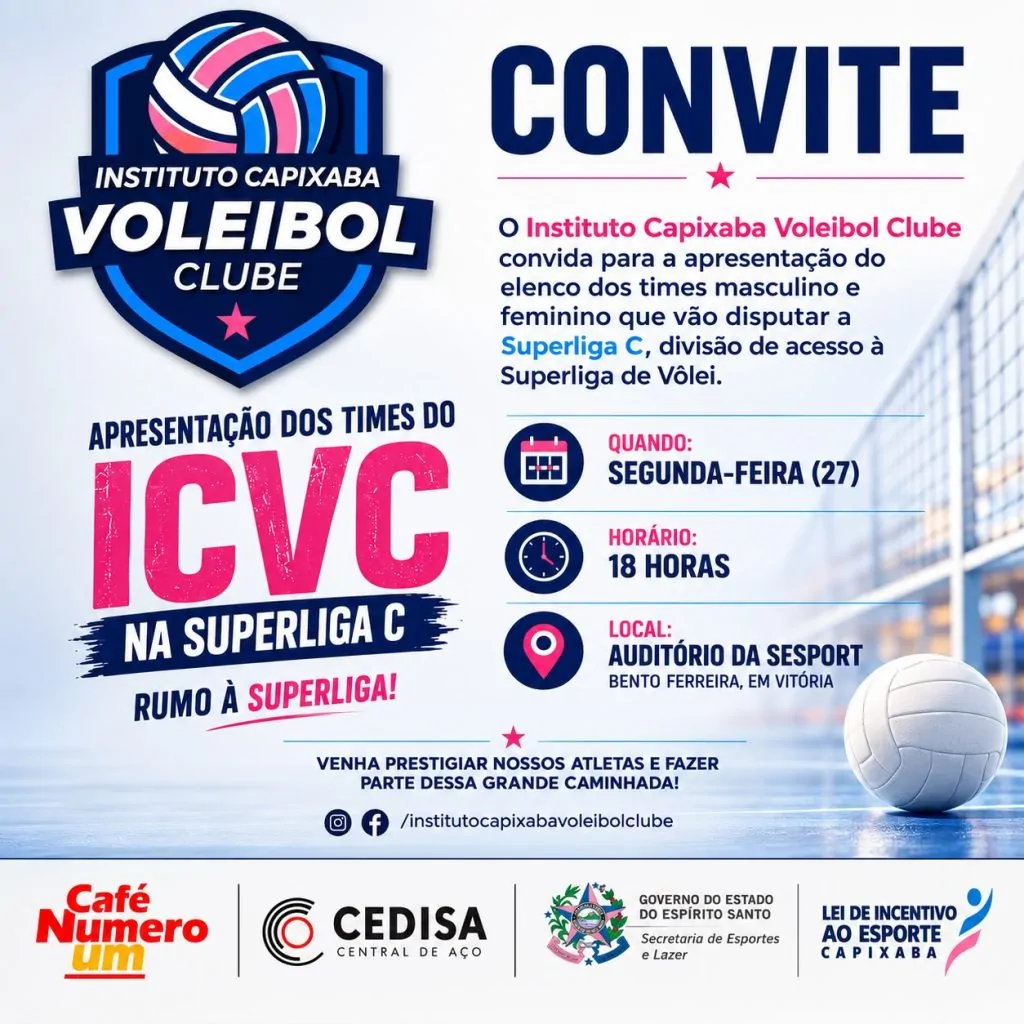 ICVC disputa Superliga C de Vôlei com equipes masculina e feminina em busca do acesso ICVC disputa Superliga C de Vôlei com equipes masculina e feminina em busca do acesso