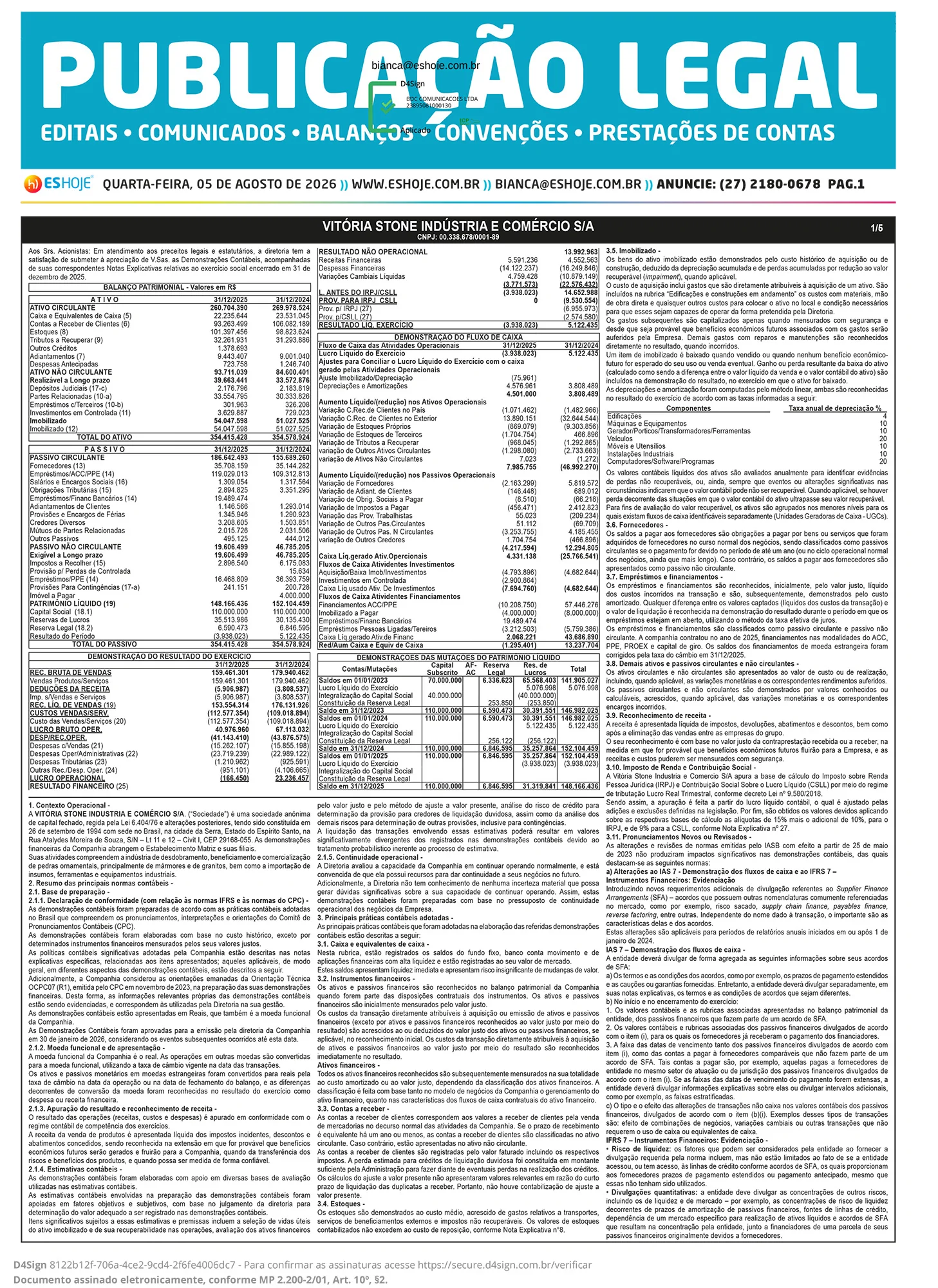 Publicação Legal 05/08/2026