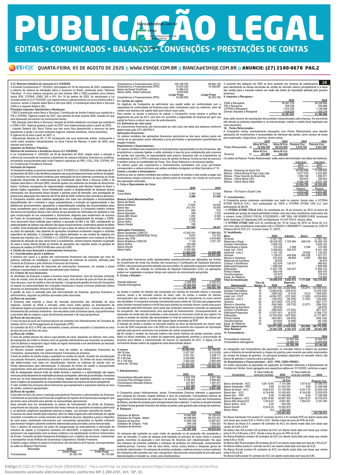 Publicação Legal 05/08/2026
