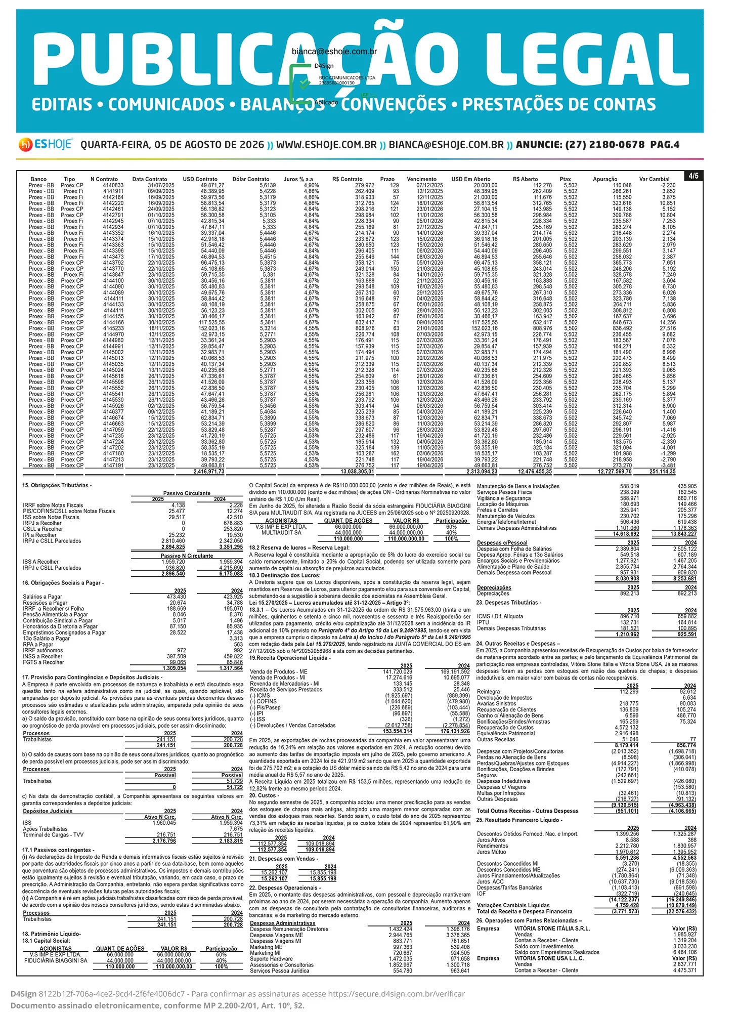 Publicação Legal 05/08/2026