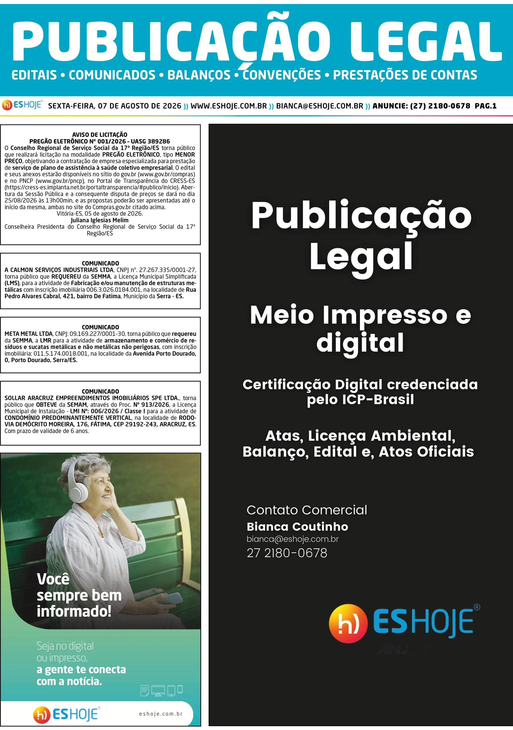Publicação Legal 07/08/2026