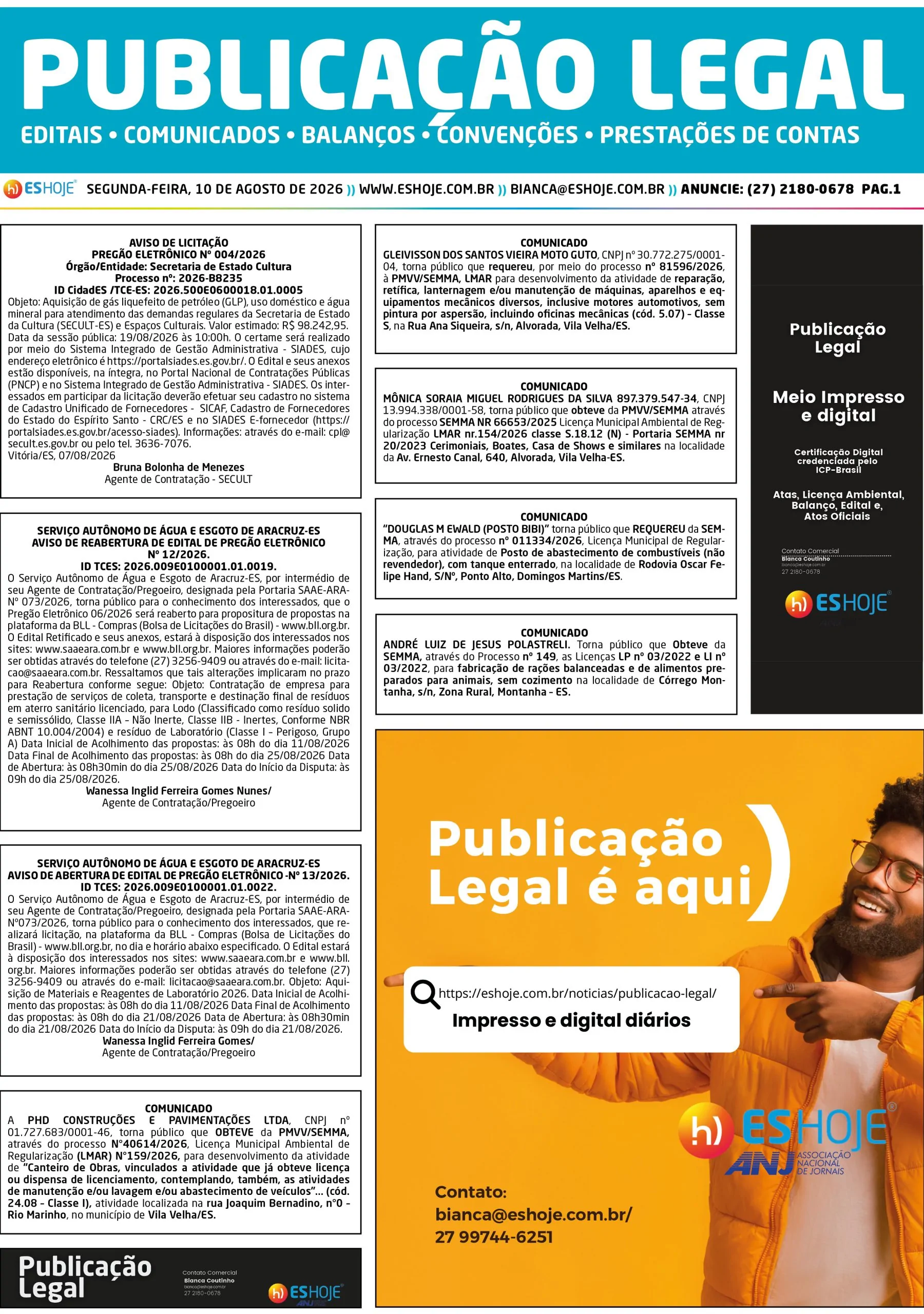 Publicação Legal 10/08/2026