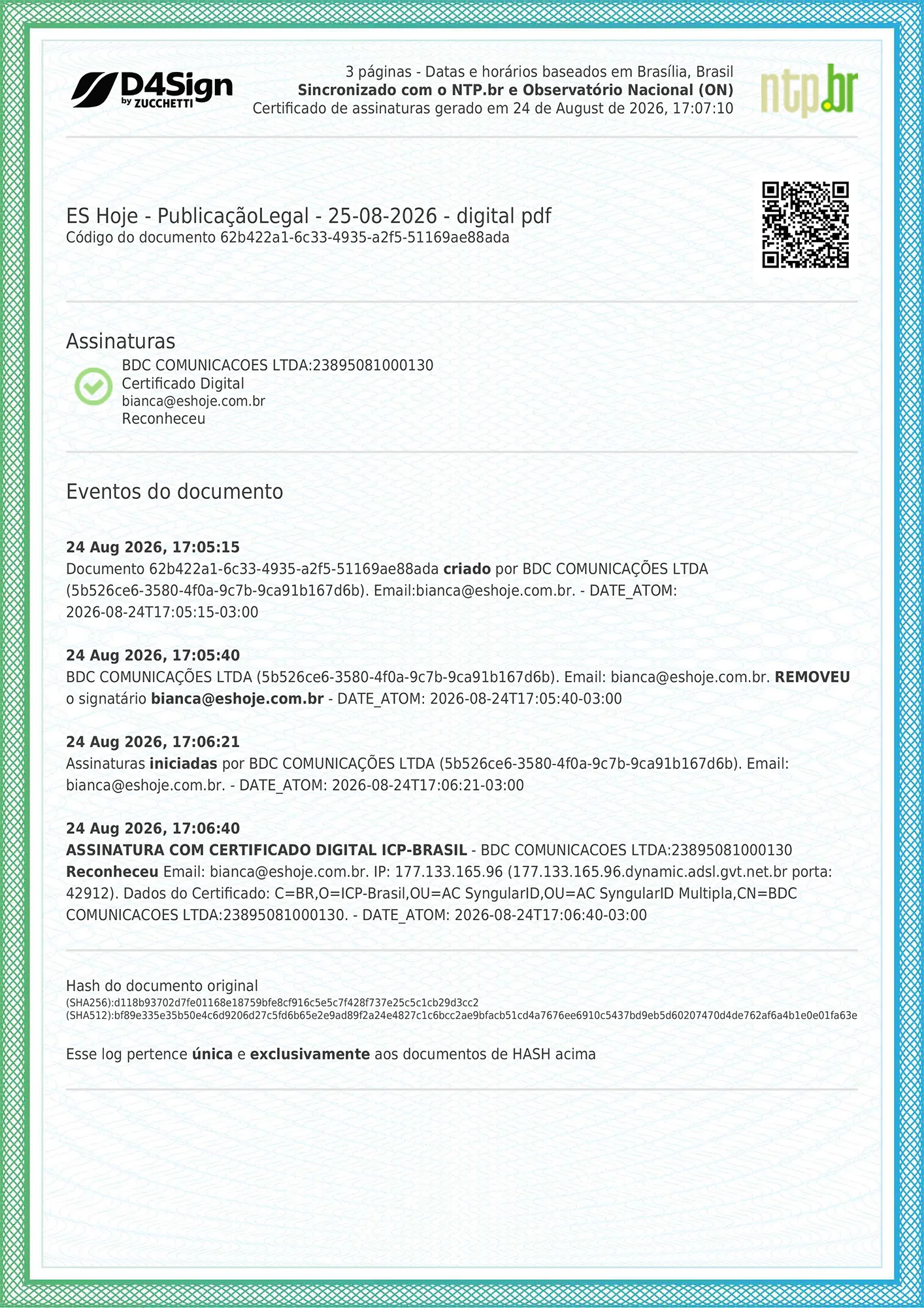 Publicação Legal 25/08/2026