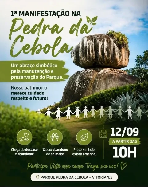 Denúncias sobre animais e manutenção do Parque Pedra da Cebola geram manifestação Denúncias sobre animais e manutenção do Parque Pedra da Cebola geram manifestação