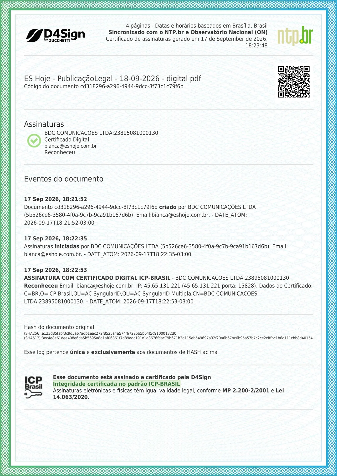 Publicação Legal 18/09/2026