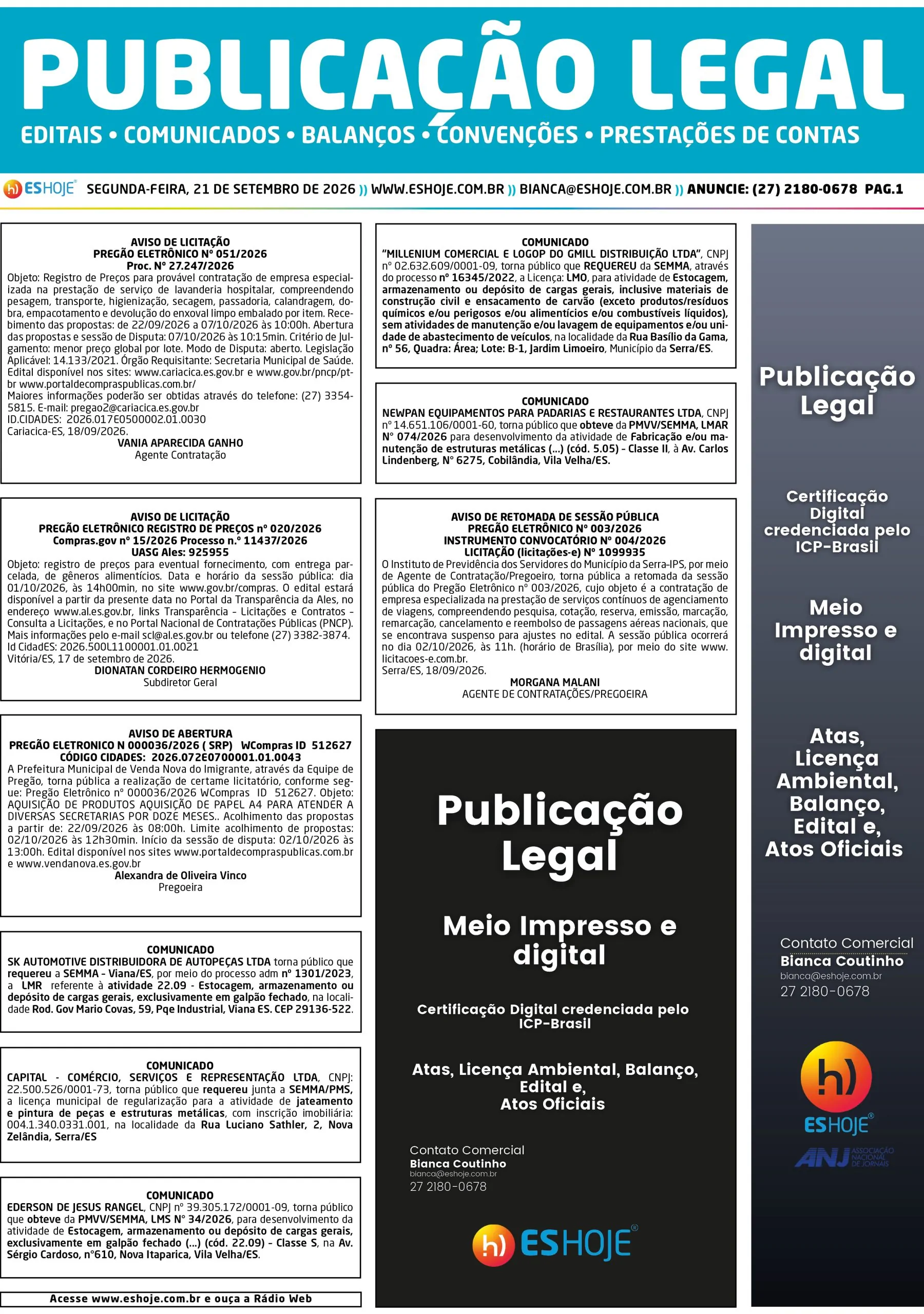 Publicação Legal 21/09/2026