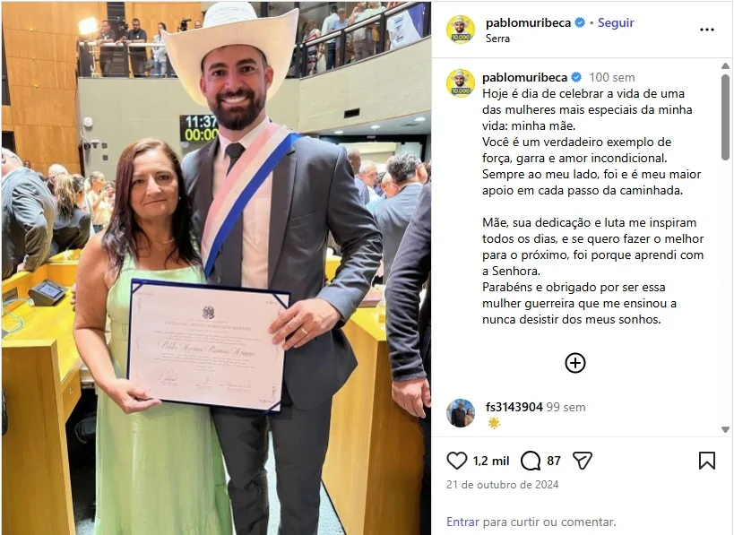 Mãe do deputado Pablo Muribeca morre após sofrer um infarto