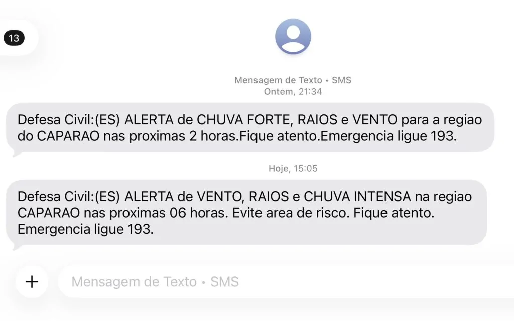 Caparaó Capixaba está em alerta para chuva intensa e ventos fortes