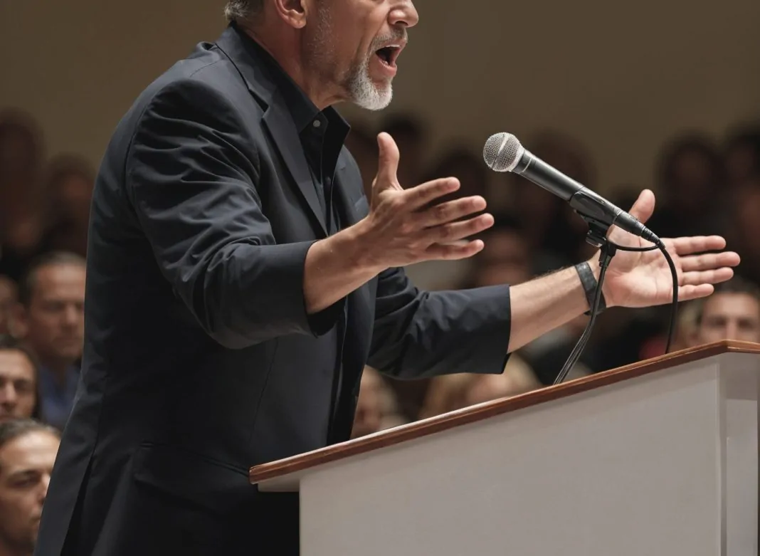 Pastor pregando no púlpito