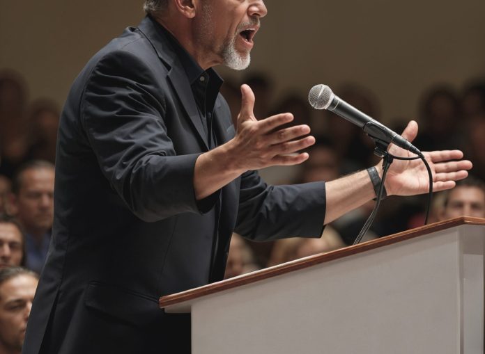 Pastor pregando no púlpito