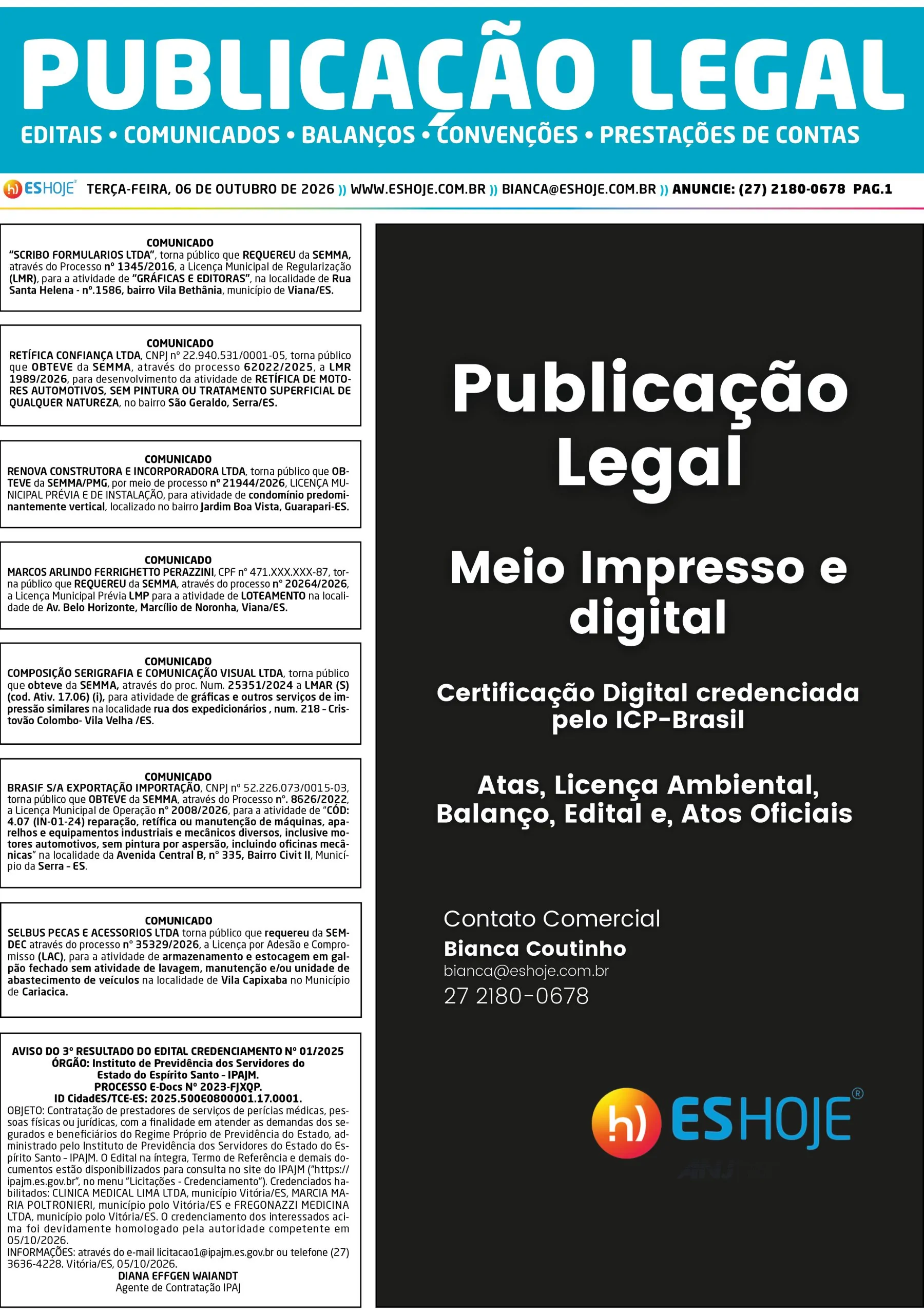 Publicação Legal 06/10/2026