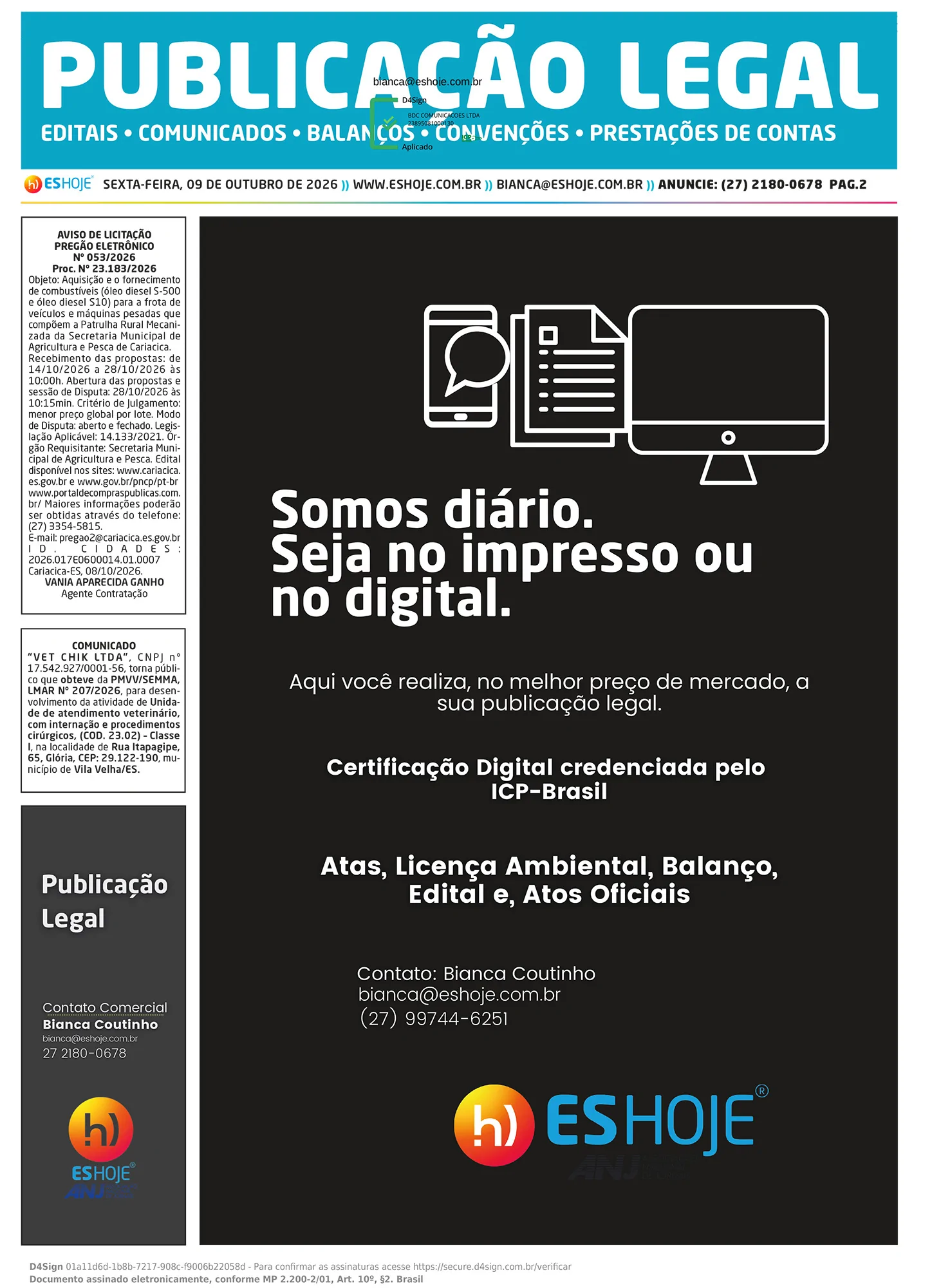 Publicação Legal 09/10/2026