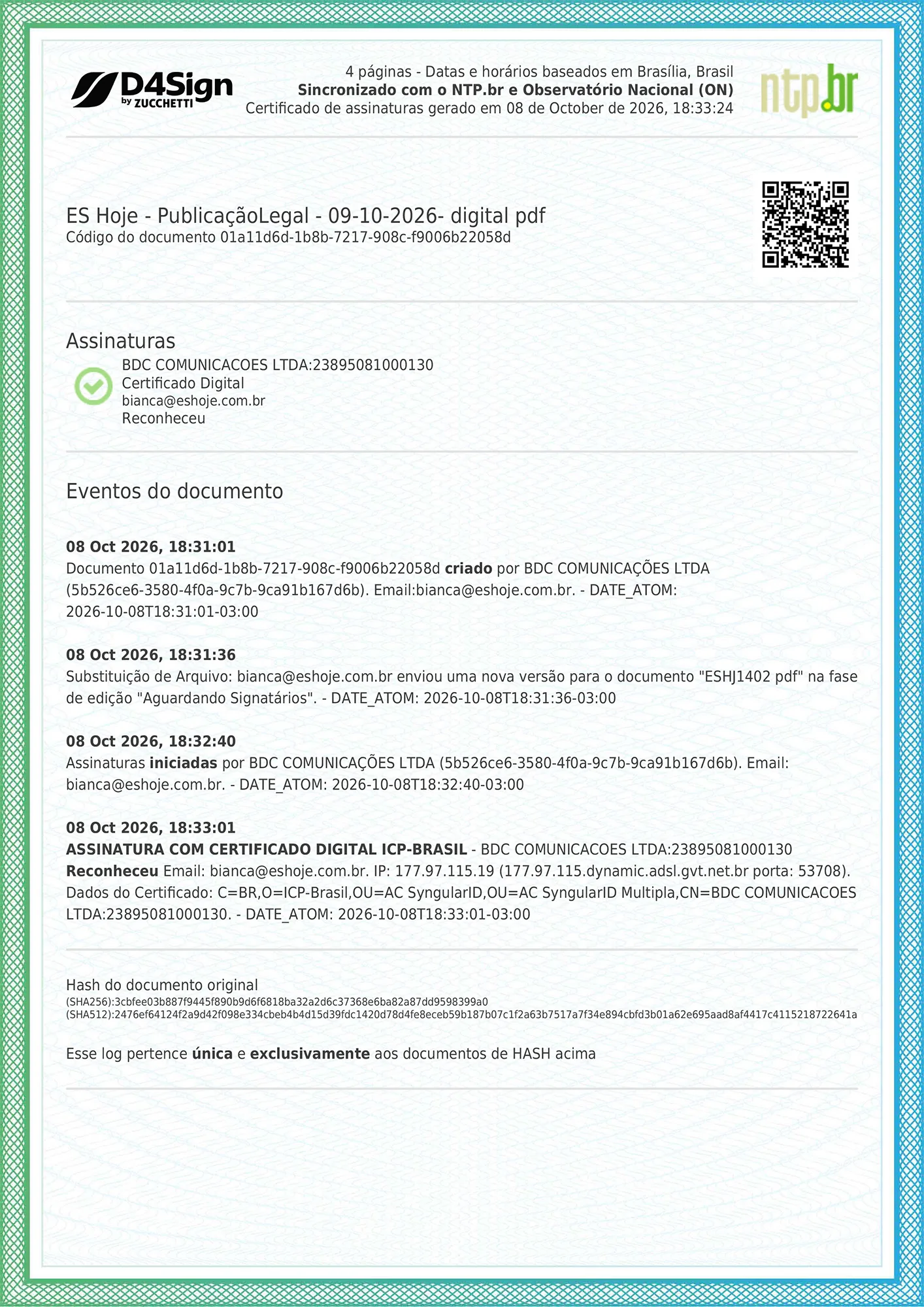 Publicação Legal 09/10/2026