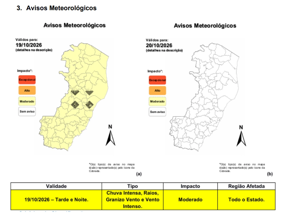 Temporais deixam 45 pessoas desalojadas e causam estragos em cidades do ES