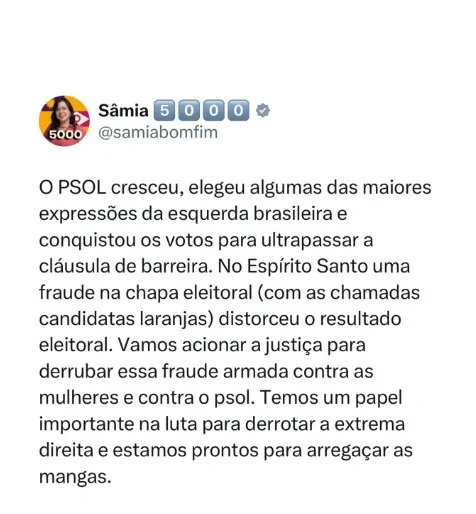 PSOL fica a 186 votos no ES de cumprir cláusula de barreira; entenda PSOL fica a 186 votos no ES de cumprir cláusula de barreira; entenda